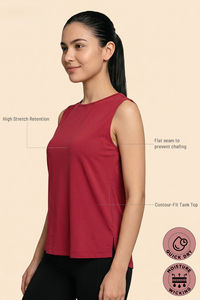 Zelocity Quick Dry Relaxed Tank Top - Deep claret — thumbnail 7